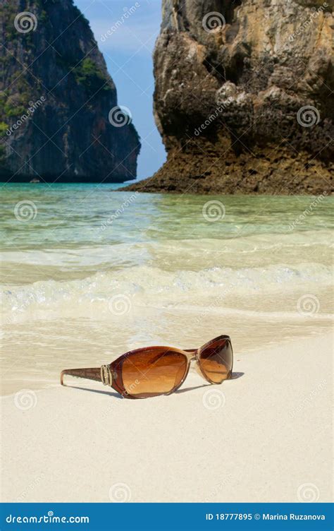 Sunglasses On The Sand Stock Image Image Of Sand Sunglasses 18777895