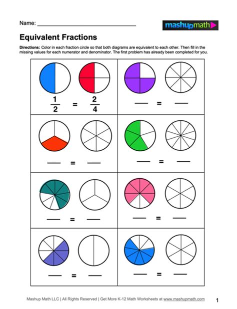 Equivalent Fractions 3rd Grade Resources Worksheets And Activities