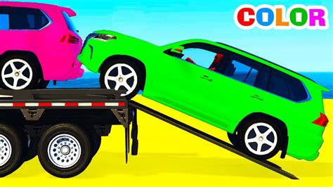Funny Suv Cars Transportation And Spiderman Cartoon For Children W