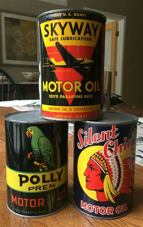 Rare Original 1 Quart Motor Oil Cans Motor Oil Vintage Vintage Oil