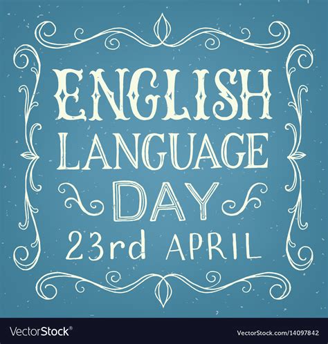 English Language Day Royalty Free Vector Image