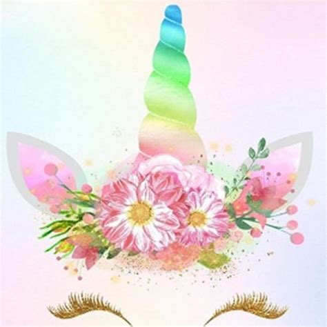 Use any medium you would like to draw this unicorn. Unicorn Flowers Diamond Painting - DiamondXpres