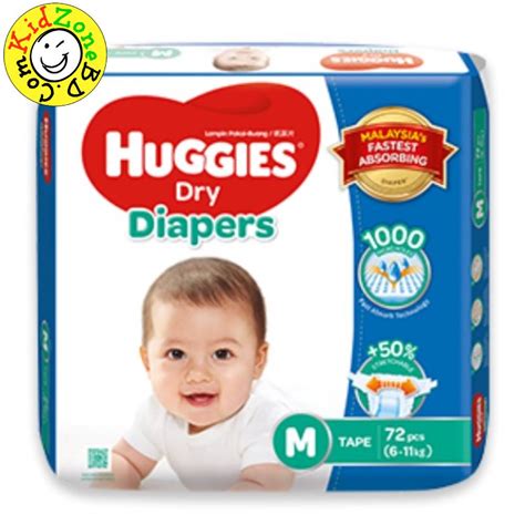 Huggies Diapers Dry Medium 6 11 Kg Kidzonebd
