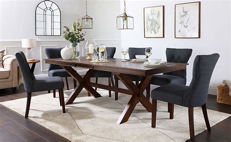 Grange Extending Dining Table & 4 Bewley Chairs, Dark Oak Veneer