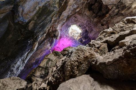 The Colorful Borra Caves Are Loacted On The East Coast Of India Stock