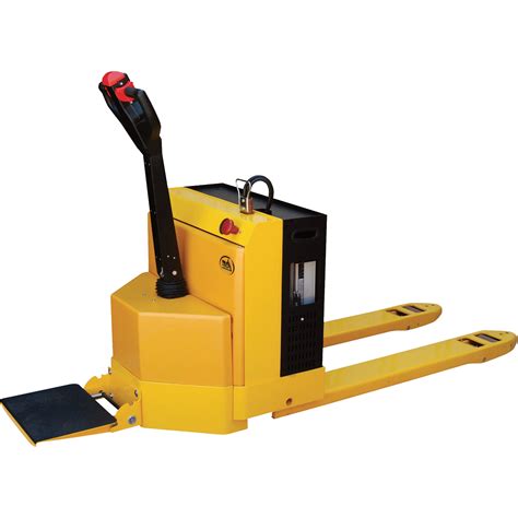 Vestil Fully Powered Electric Pallet Truck With Stand On Platform