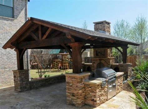 Unlike other ideas on our list, it leaves plenty of free. Awesome Outdoor Kitchen Designs Francescagino Home Inspiration Outdoor Kitchen Roof Idea ...