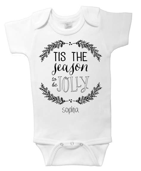 Tis The Season To Be Jolly Baby Onesie Personalised Baby Ts Word