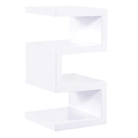 Trio High Gloss 2 Tier Side Table In White Furniture In Fashion