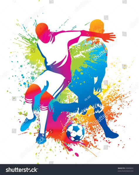 Soccer Players With A Soccer Ball Vector Illustration 55009693