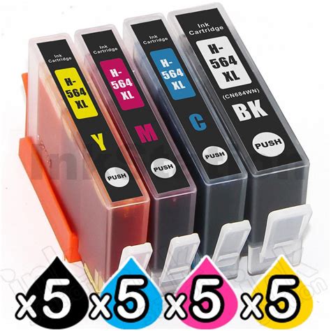 Hp 5 Sets Of 4 Pack 564xl Compatible Inkjet Cartridges Cn684wacb323wa
