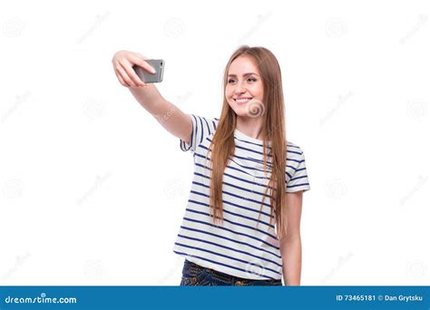 Selfie Beautiful Girl Taken Pictures Of Her Self Stock Image Image
