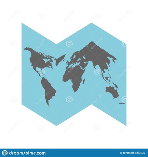 Blank World Map Illustration On White Background Stock Illustration