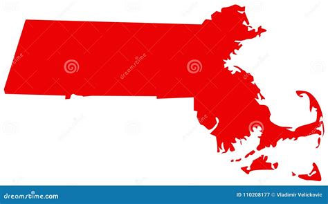 Massachusetts Map State In The New England Region Of The Northeastern