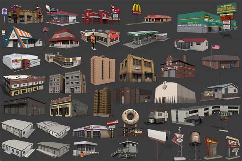 City Buildings Pack 3d Asset Realtime Cgtrader