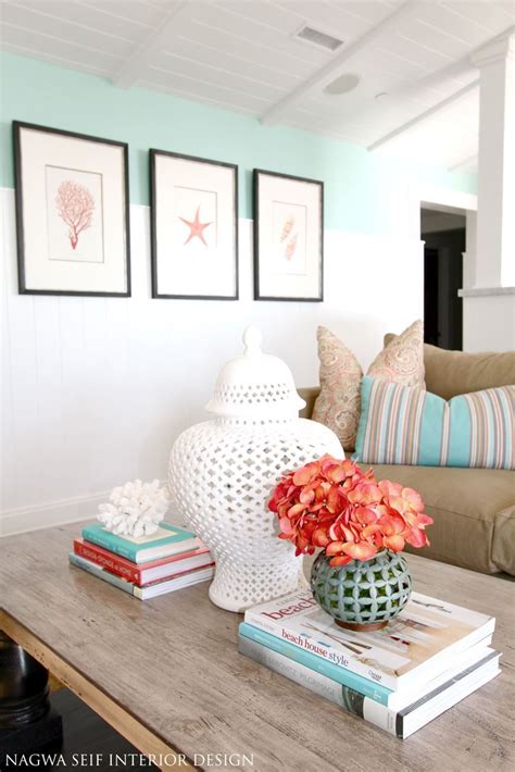 Coral And Aqua Accents Are A Fun Way To Incorporate Beachy Style Into