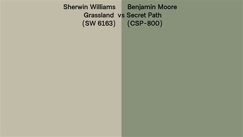 Sherwin Williams Grassland SW 6163 Vs Benjamin Moore Secret Path CSP