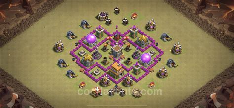 Best Max Levels War Base Th6 With Link Anti Air Hybrid Town Hall