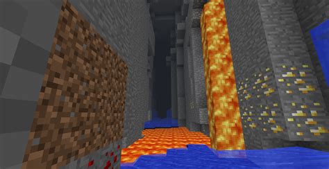 Large Cave Ravine Filled With Lava And Water Seeds Minecraft
