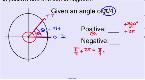 Two angles that have the same terminal side are called coterminal angles. Coterminal Angle in Radian Measure - YouTube