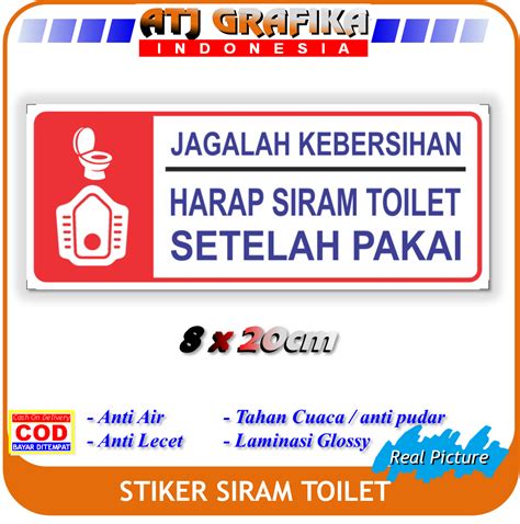 Stiker New Siram Toilet Setelah Pakai Sticker Kebersihan Kamar Mandi Wc Rumah Kantor Toko Masjid