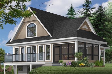 Plan 2104dr Sloping Lot Vacation Home Plan Farmhouse Style House