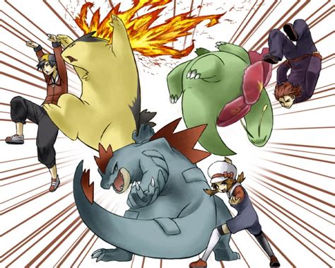 Ethan Lyra Silver Typhlosion Feraligatr And 1 More Pokemon And 3 More Drawn By Agakunoda