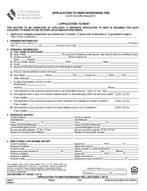 Get residential lease agreement california association of realtors form. California Association Of Realtors Rental Application - Fill Online, Printable, Fillable, Blank ...