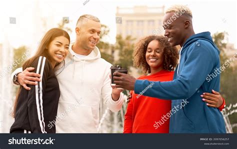 Multiethnic Group Teenage Friends Africanamerican Asian Stock Photo