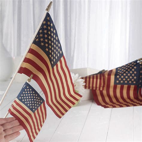 Primitive Tea Stained American Flags Americana Decor Home Decor