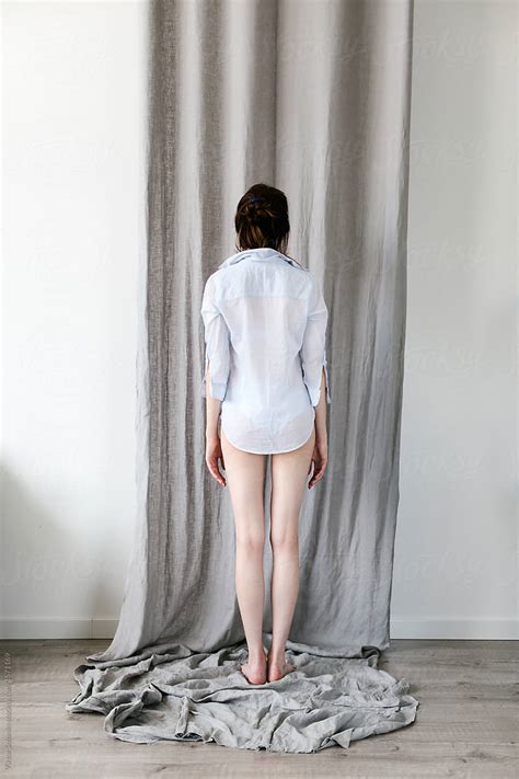 Back Side Female Home Alone Depressed Concept By Viktor Solomin