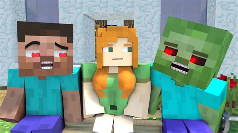 The Minecraft Life Of Alex And Steve Love Story Minecraft Animations Cartoon Youtube