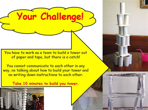 Paper Tower Challenge Team Building Ks1 Ks2 Ks3 Ks4 Teaching