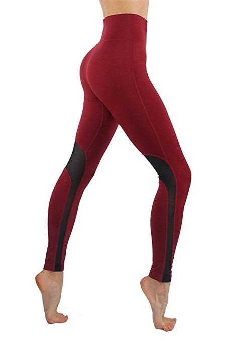 Codefit Yoga Power Flex Dry Fit Workout Leggings With Mesh Solid Color Print Pants At Amazon