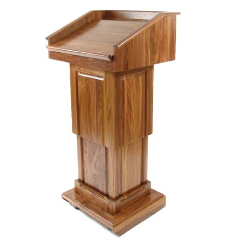 Executive Wood Products Counselor Lift Height Adjustable Lectern Oak