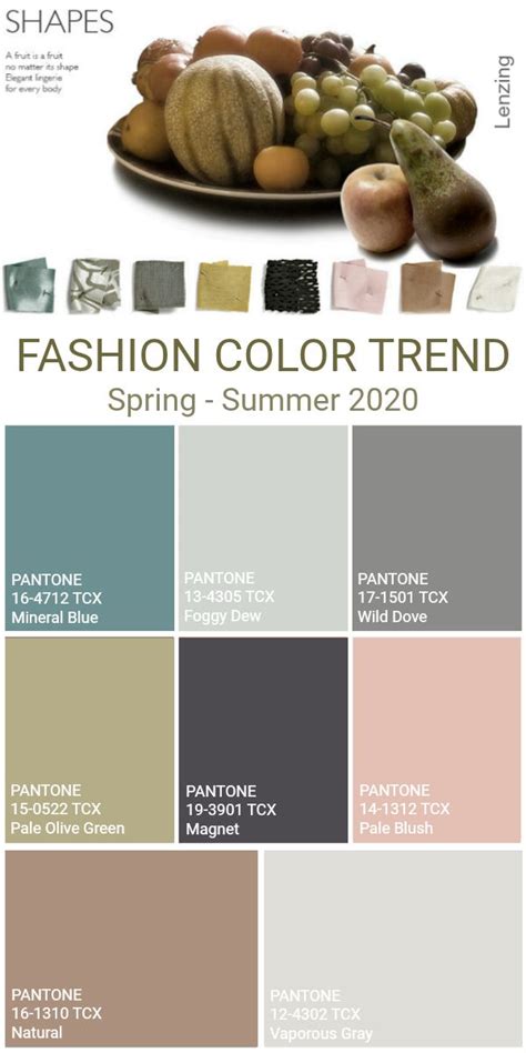 lenzing fashion color trend ss 2020 shapes fashion color trends lenzing warna skema warna