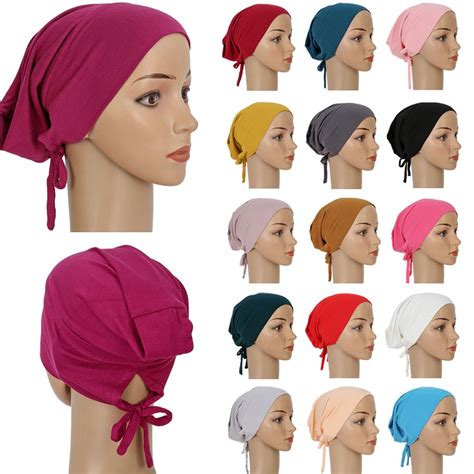 Quick Delivery Womens Muslim Lace Full Cover Inner Hijab Cap Islamic Head Wear Hat Underscarf
