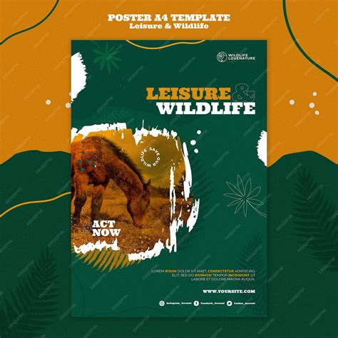 Free Psd Leisure And Wildlife Vertical Print Template