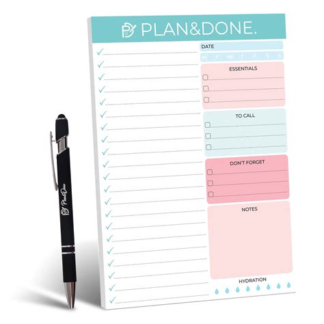 Daily To Do List Notepad 70 Tear Off Sheets With Stylus Pen 7x10