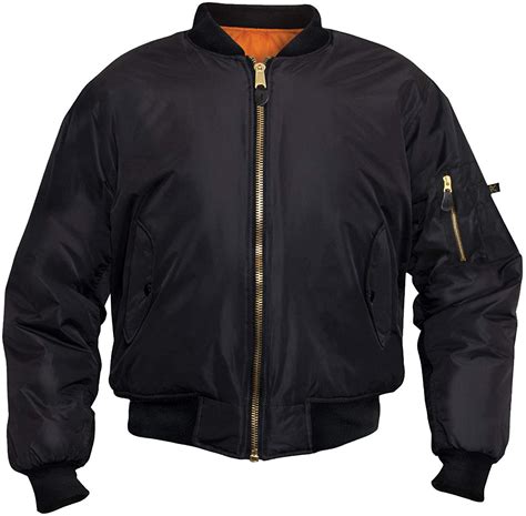 Rothco Enhanced Nylon Ma 1 Flight Jacket Black Size Large Uh98 Ebay