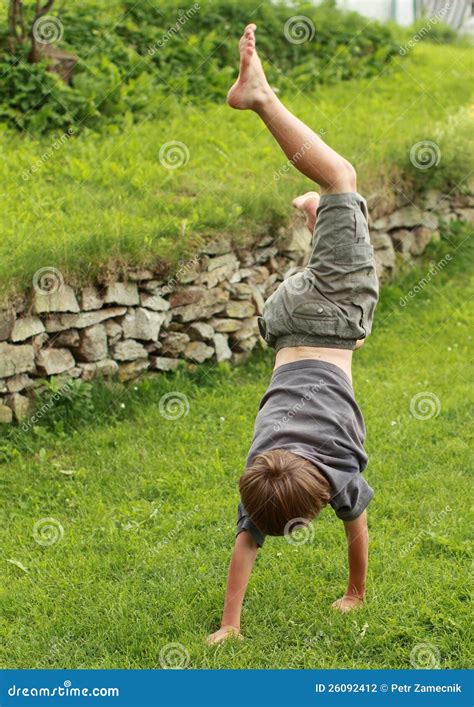 Boy Training Handstand Stock Photography Image 26092412