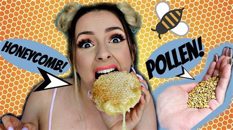 Eating Raw Honeycomb And Bee Pollen Youtube