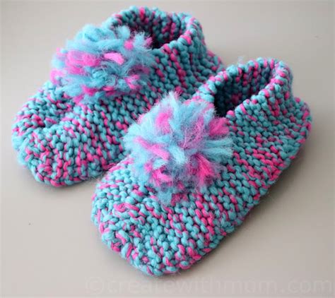 Create With Mom Knitted Cozy Slippers