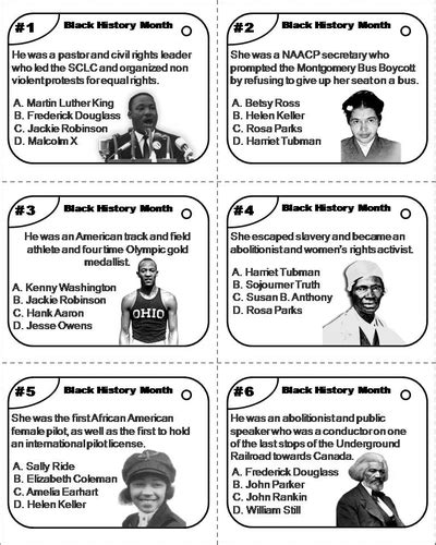 Black History Month Task Cards Teaching Resources