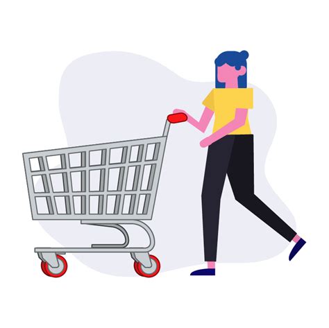 Person And Shopping Cart Free Download Of A Person Shopping Illustration