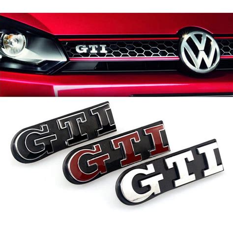 Red Gti Front Grill Emblem Badge 3d Metal Gti Emblem Grille Badge Gti