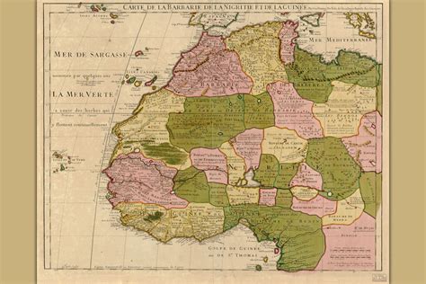 Northwest Africa Antique Map By Guillaume Delisle 1707 Posters And Prints