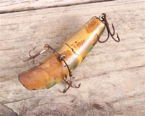 Old Wooden Fishing Lure Wood Fishing Lure Antique Green Fishing
