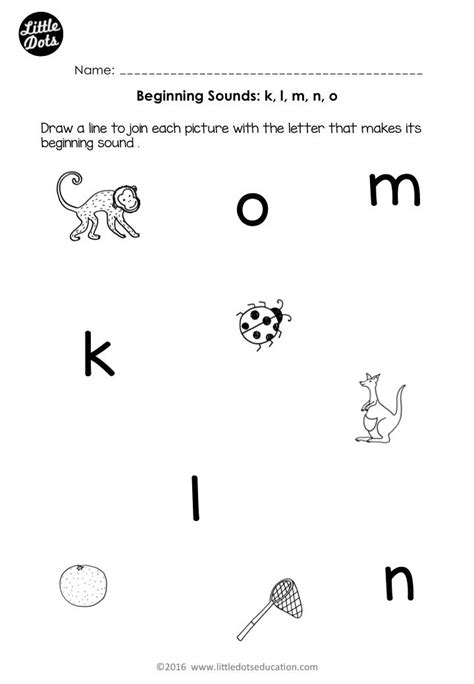 Free Preschool Phonics Worksheet On Beginning Sounds For Letters K L