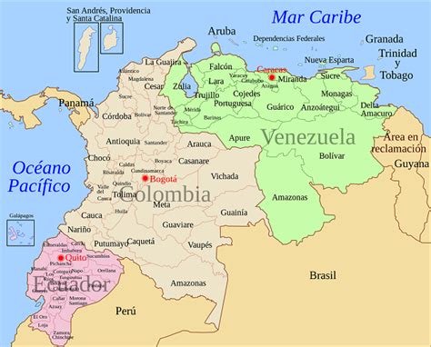 Mapa de la triple frontera en el amazonas. Mapa de Colombia con sus fronteras - Mapa de Colombia